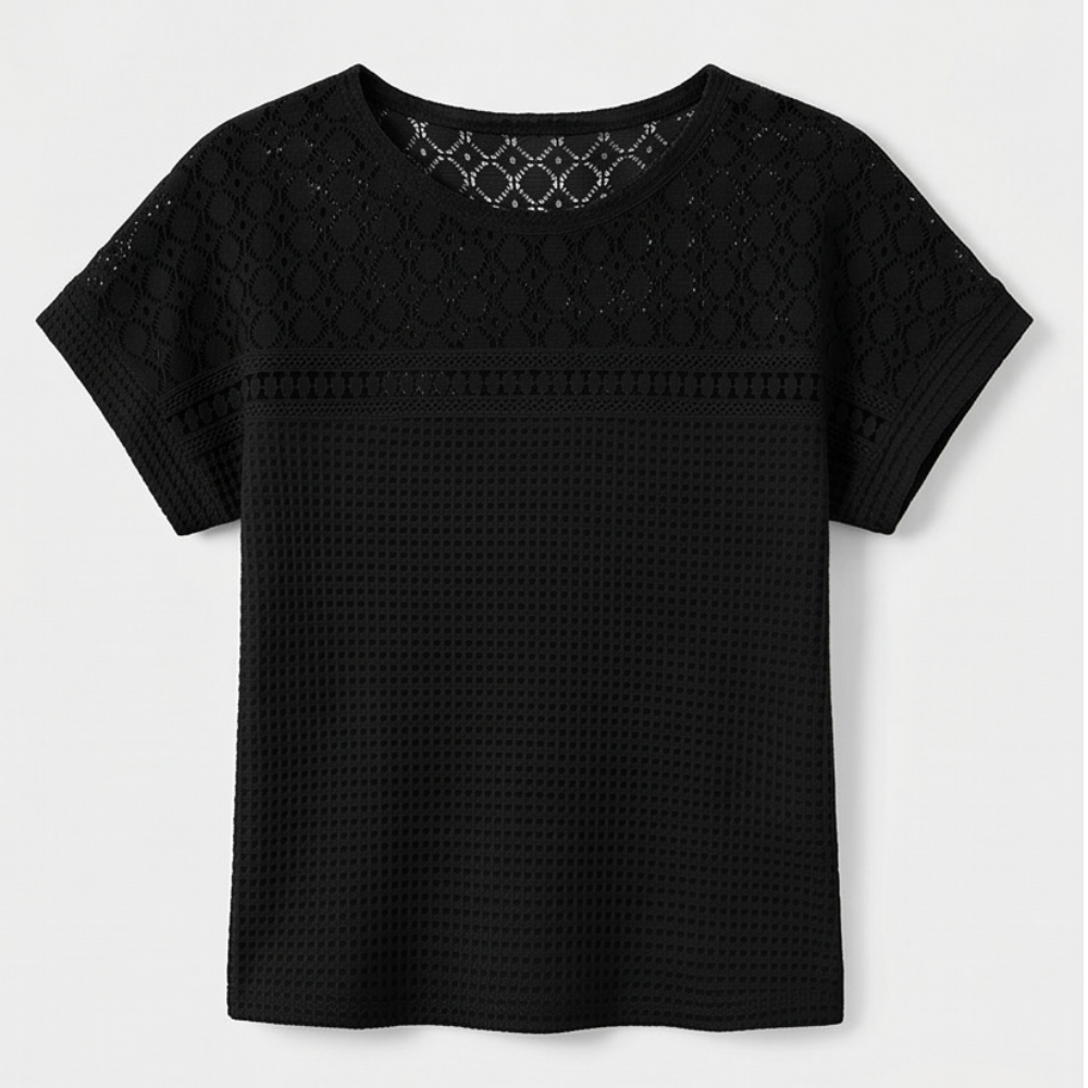 Breezy Open-Weave Knit Top — View 12 | Clova
