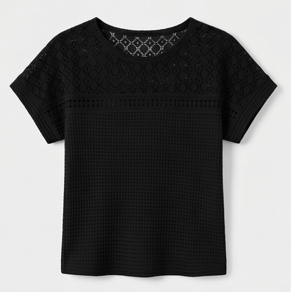 Breezy Open-Weave Knit Top — View 12 | Clova