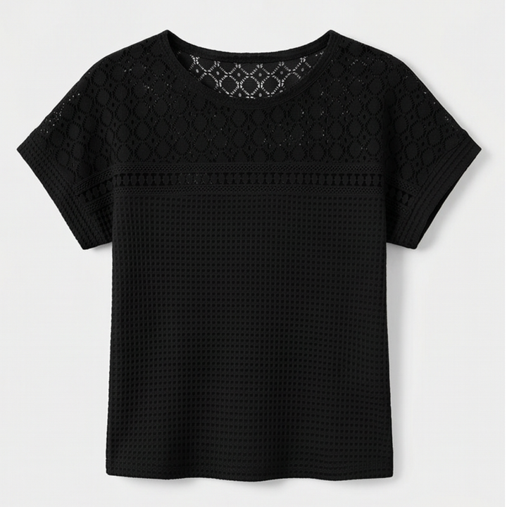 Breezy Open-Weave Knit Top — View 12 | Clova