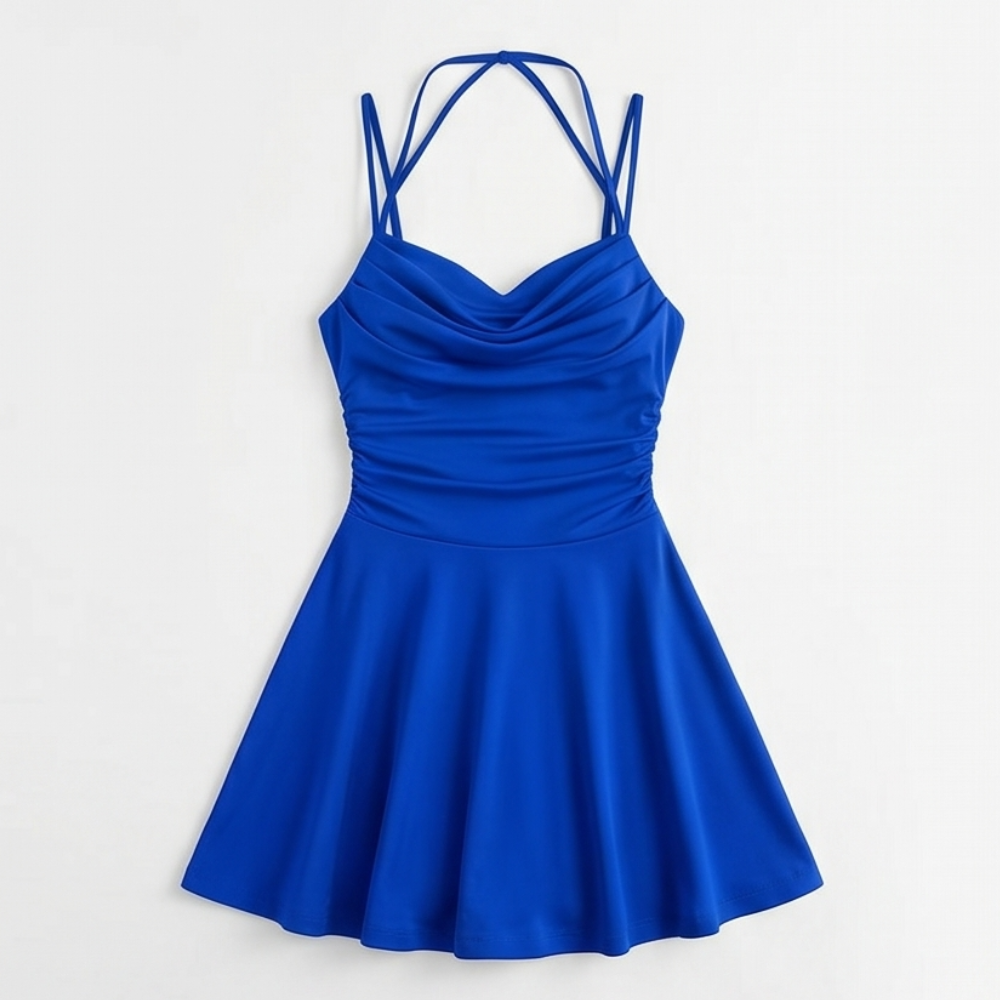 Ruched A-Line Mini Dress for Events — View 11 | Clova