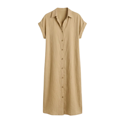 Breezy Button-Down Midi Dress — View 11 | Clova