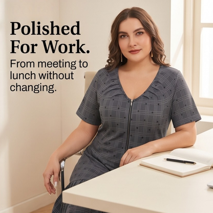 Zip-Front Midi Dress for Effortless Everyday Comfort — View 9 | Clova