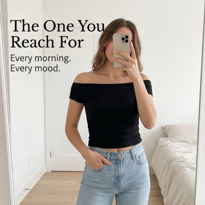Velora Off-Shoulder Slim Fit Top — View 8 | Clova