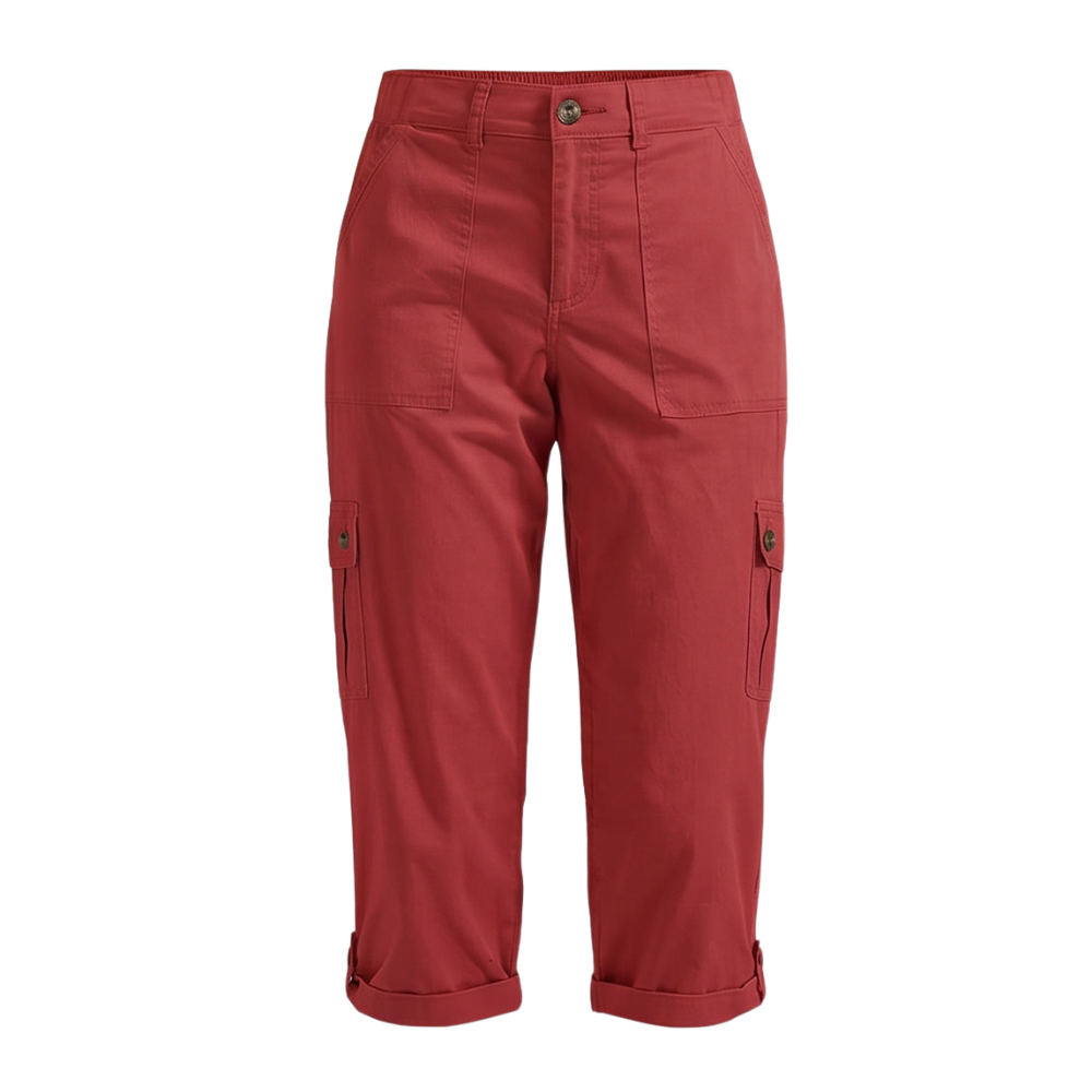 Comfortable Stretch Capri with Pockets — View 13 | Clova