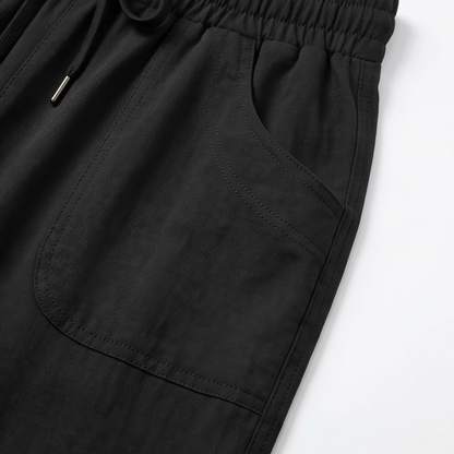Soft Cropped Wide-Leg Pants with Pockets — View 8 | Clova