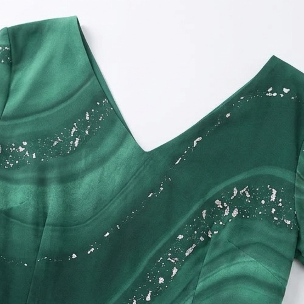 Flowing Marbled Midi Dress for Special Occasions — View 13 | Clova