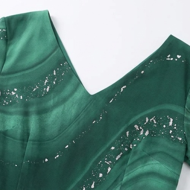 Flowing Marbled Midi Dress for Special Occasions — View 13 | Clova