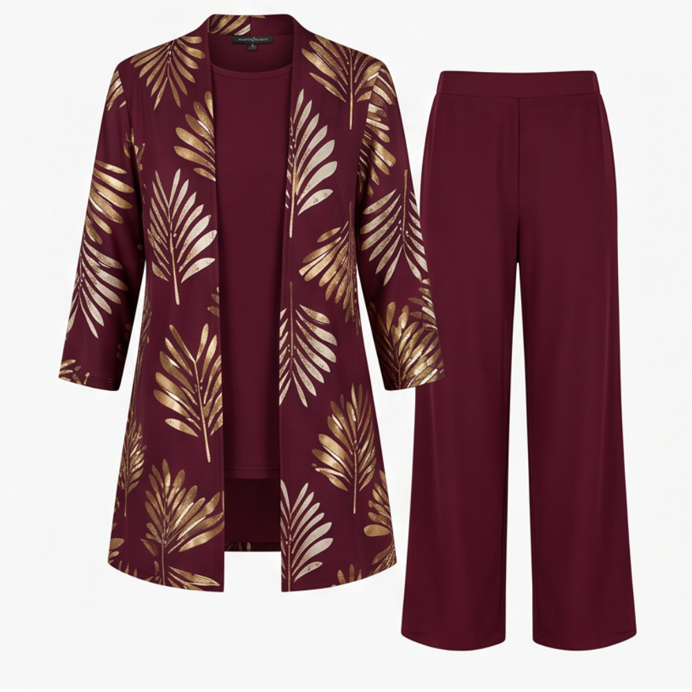 Elegant 3-Piece Pantsuit Set for Occasions — View 10 | Clova