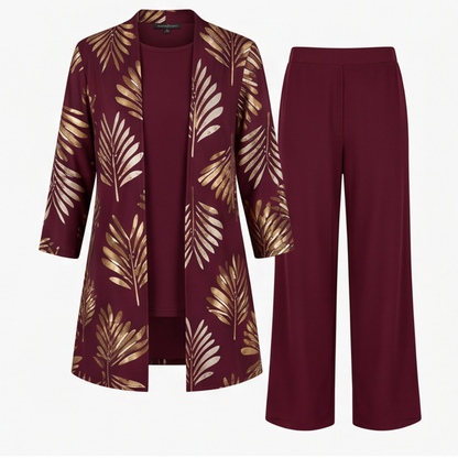 Elegant 3-Piece Pantsuit Set for Occasions — View 10 | Clova