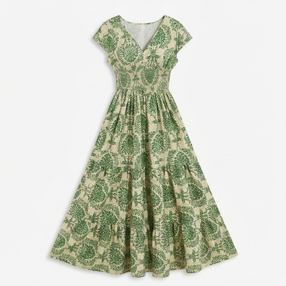 Smocked Floral Maxi Dress — View 11 | Clova