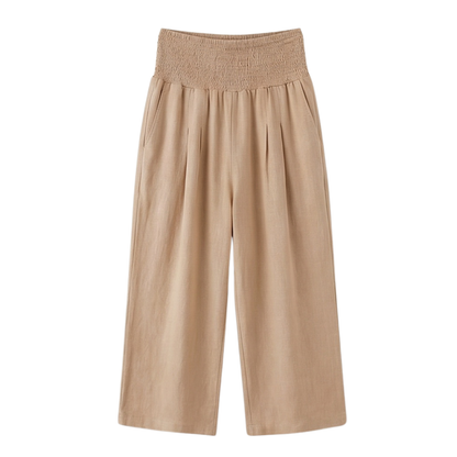 Smocked-Waist Culottes — View 21 | Clova