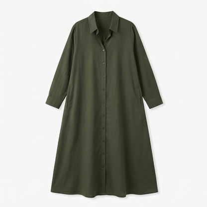 Effortless Maxi Shirt Dress with Pockets — View 16 | Clova