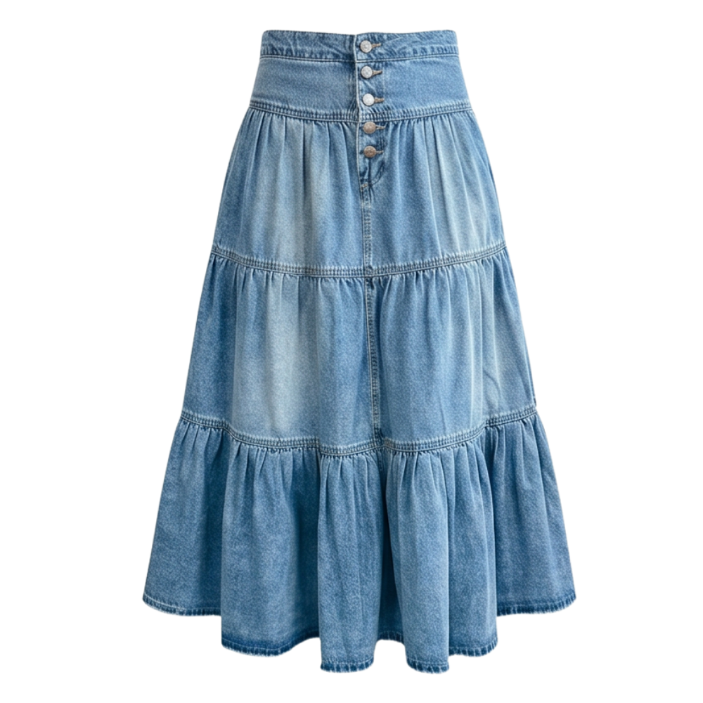 Soft Button-Front Maxi Skirt — View 11 | Clova