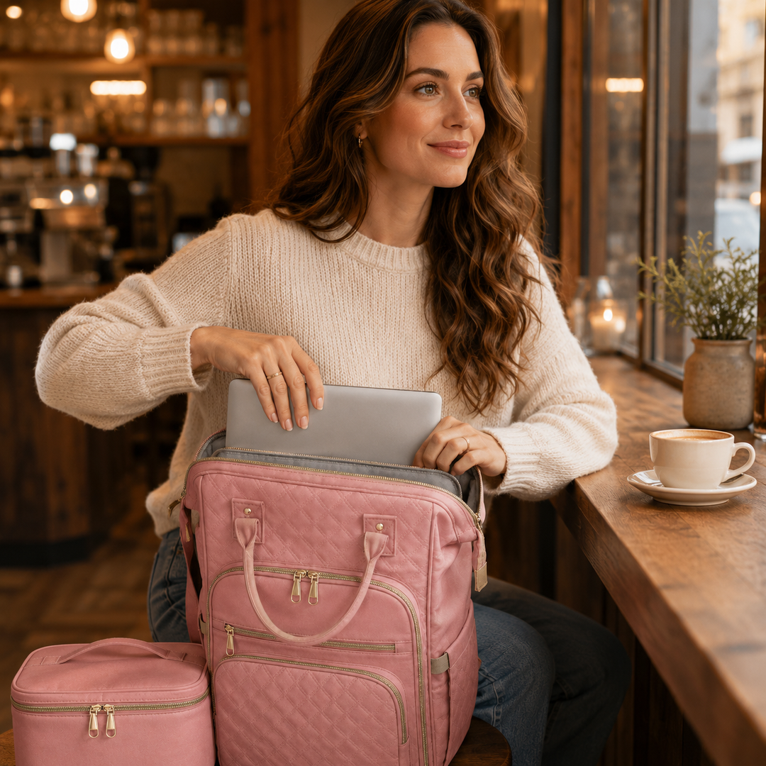 Insulated Backpack with Lunch Box, Laptop Sleeve, Waterproof Oxford