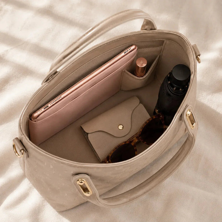 4-Piece Matching Handbag Set, Leather Tote Crossbody Pouch Card Holder
