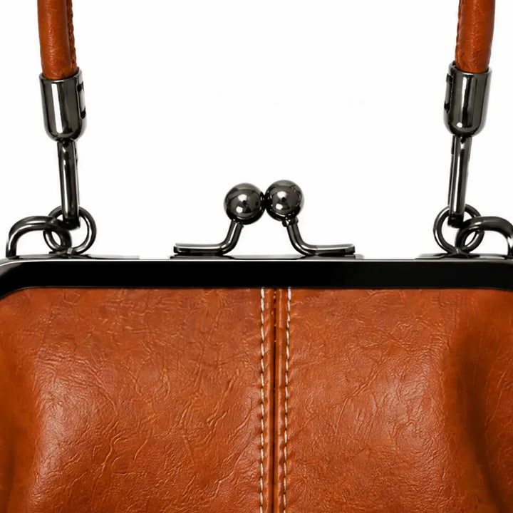 Vintage Kiss Lock Crossbody Bag with Top Handle
