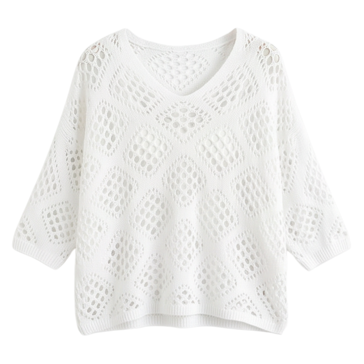 Bohemian Crochet V-Neck Top — View 12 | Clova