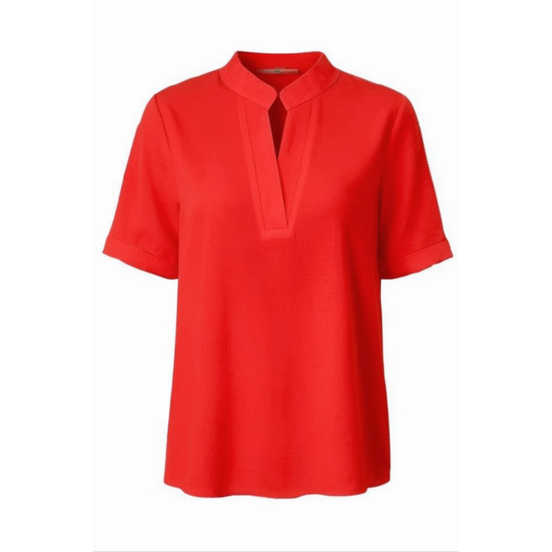 Notch V-Neck Blouse for Effortless Style — View 8 | Clova