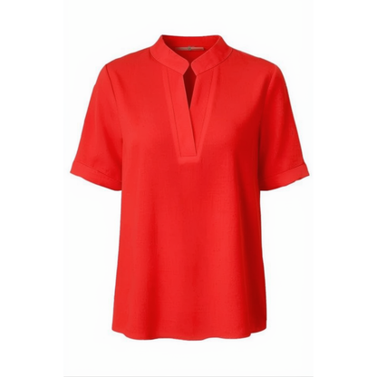 Notch V-Neck Blouse for Effortless Style — View 8 | Clova