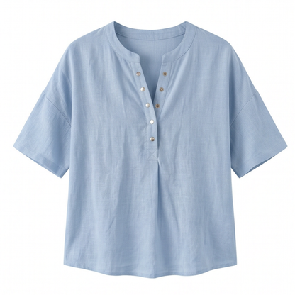 Effortless Henley Blouse — View 10 | Clova