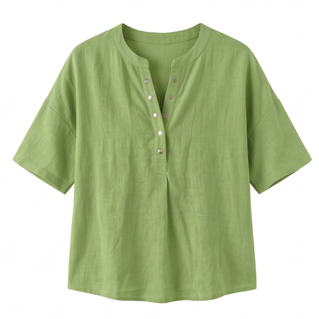 Effortless Henley Blouse — View 12 | Clova