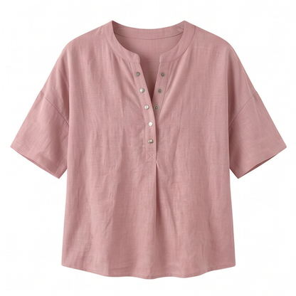 Effortless Henley Blouse — View 11 | Clova