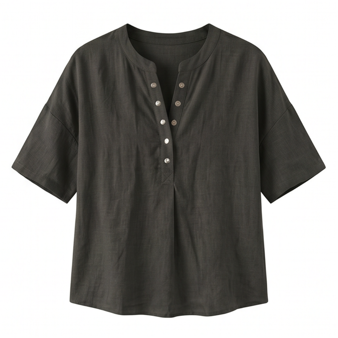 Effortless Henley Blouse — View 14 | Clova
