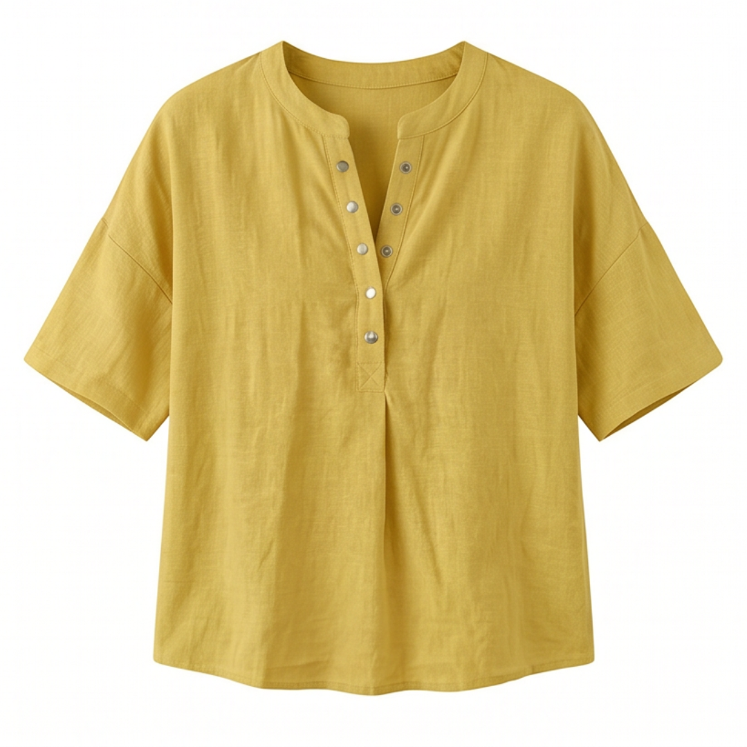 Effortless Henley Blouse — View 13 | Clova