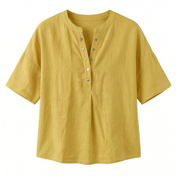 Effortless Henley Blouse — View 13 | Clova