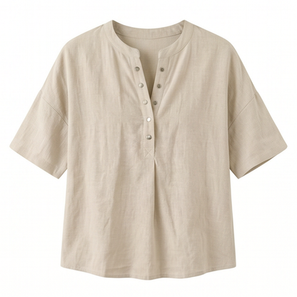 Effortless Henley Blouse — View 15 | Clova