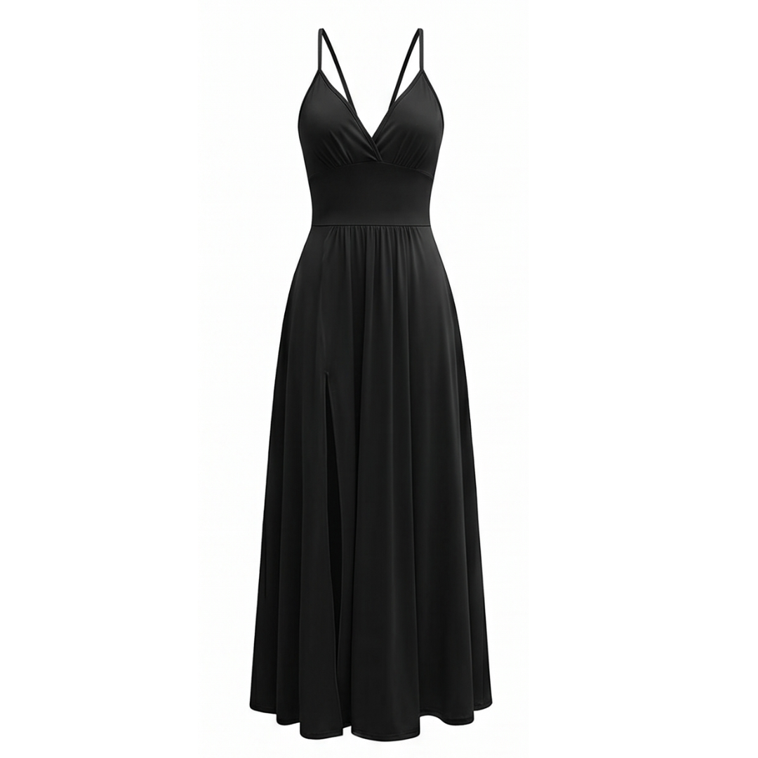 Flowing V-Neck Maxi Dress — View 17 | Clova
