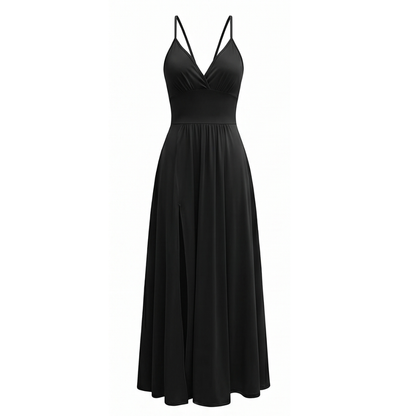 Flowing V-Neck Maxi Dress — View 17 | Clova