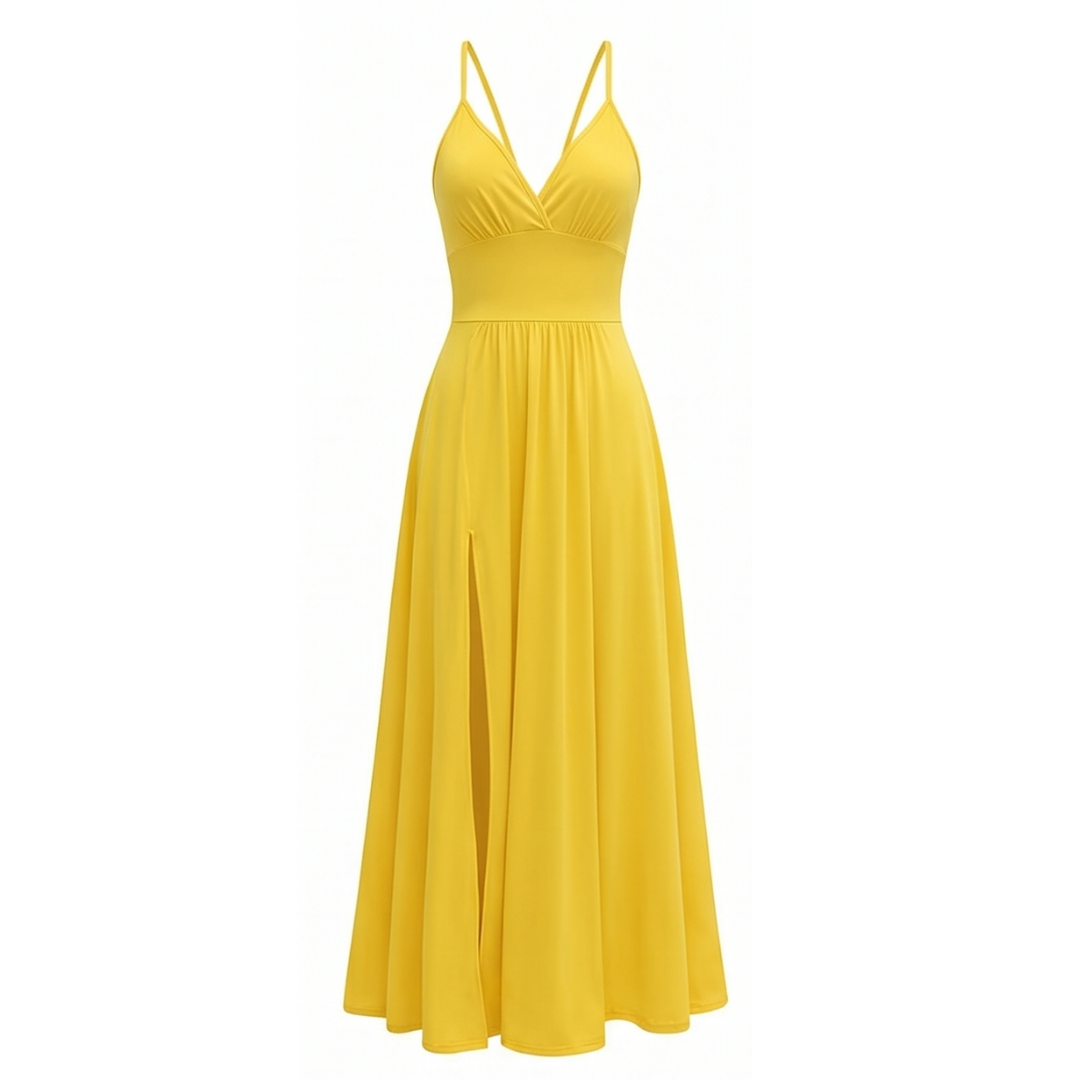 Flowing V-Neck Maxi Dress — View 16 | Clova