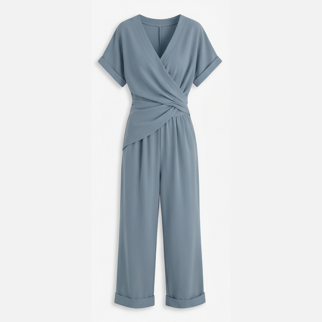 Wrap-Front Two-Piece Set — View 12 | Clova