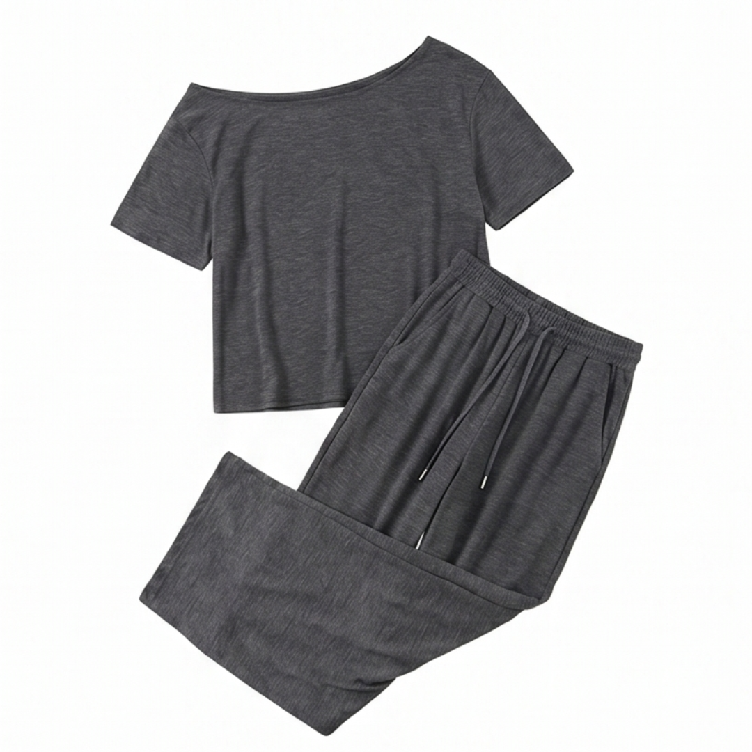 Effortless Off Shoulder Two Piece Set — View 12 | Clova