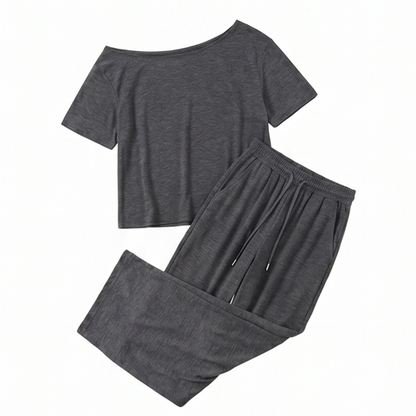 Effortless Off Shoulder Two Piece Set — View 12 | Clova