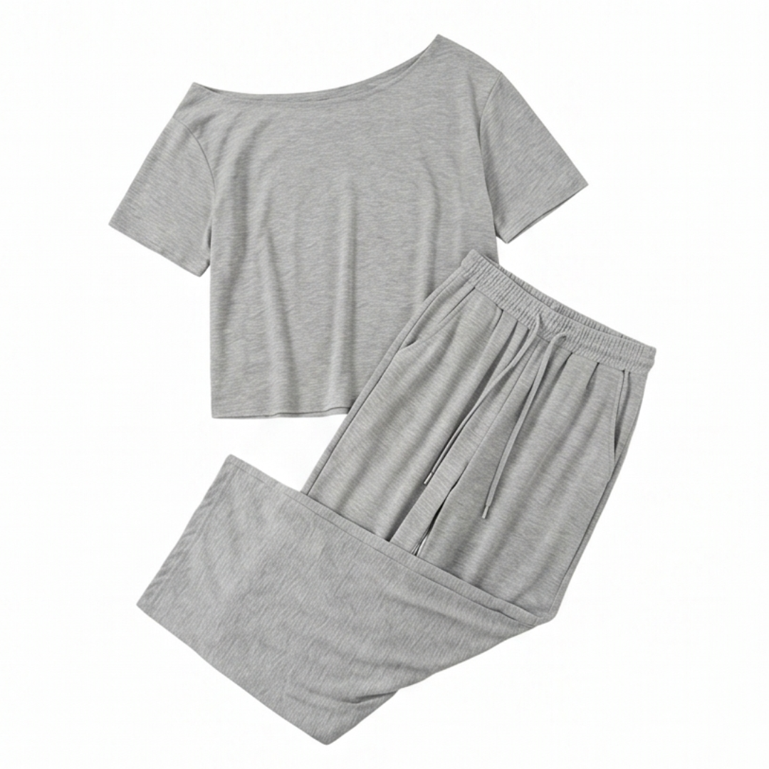 Effortless Off Shoulder Two Piece Set — View 11 | Clova