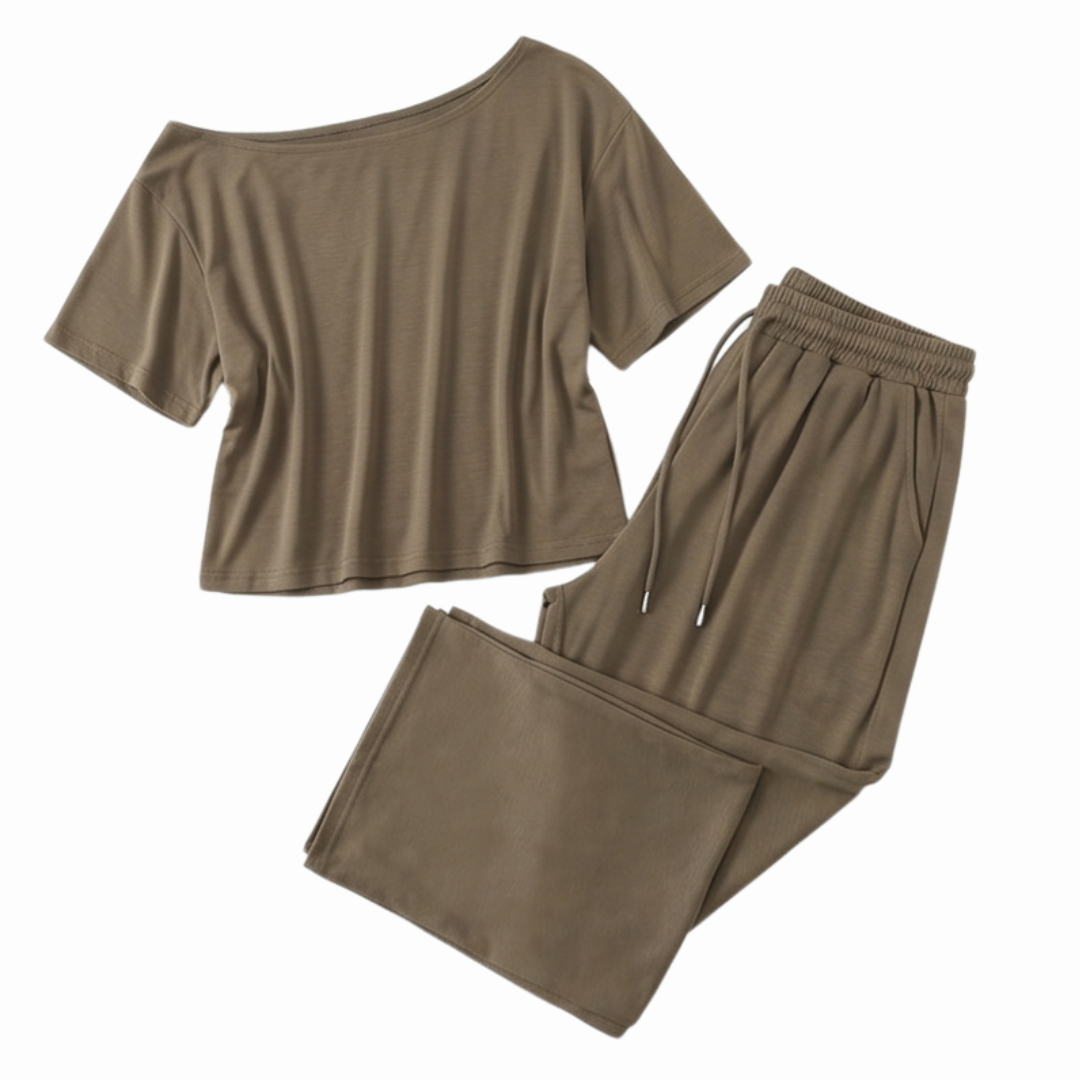 Effortless Off Shoulder Two Piece Set — View 13 | Clova