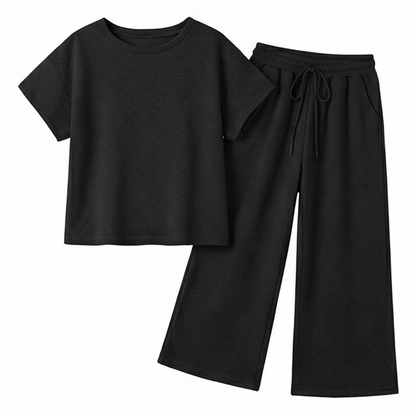 Textured Knit 2-Piece Lounge Set for Real Curves — View 20 | Clova