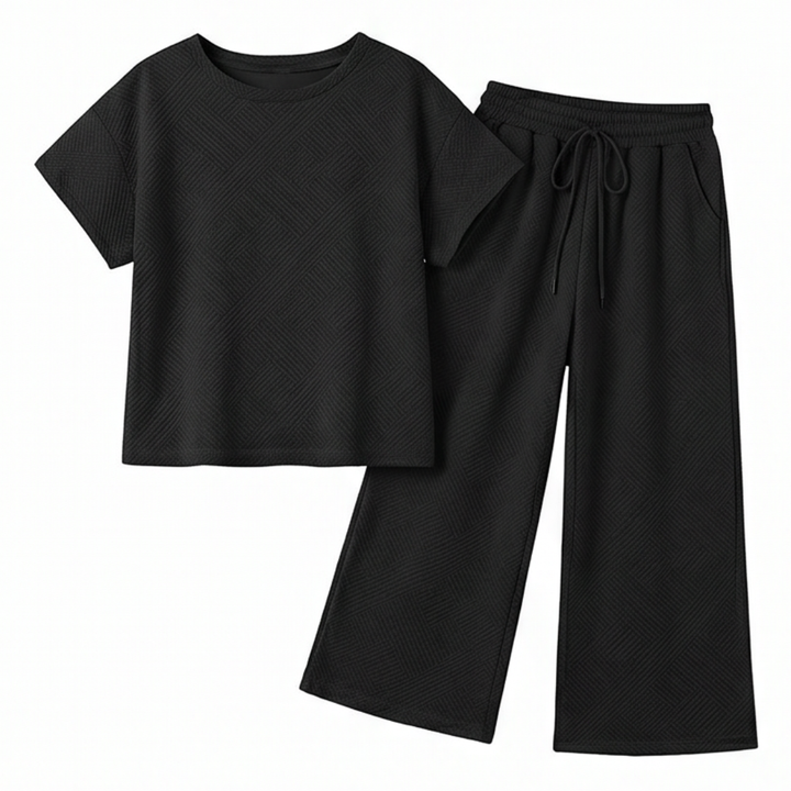 Textured Knit 2-Piece Lounge Set for Real Curves — View 20 | Clova