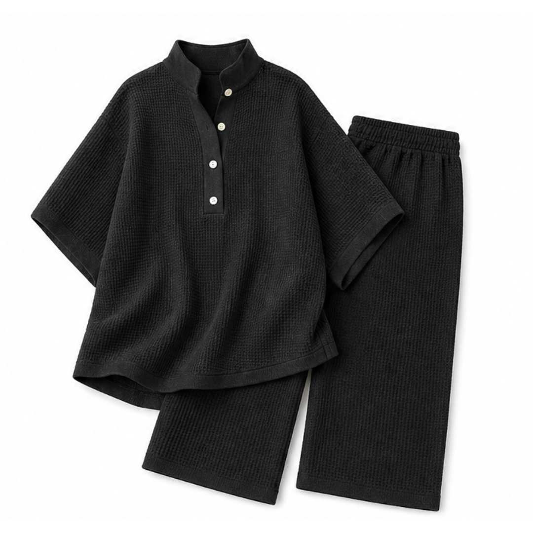 Vienelle Waffle-Knit Two-Piece Set for Effortless Everyday Style — View 13 | Clova