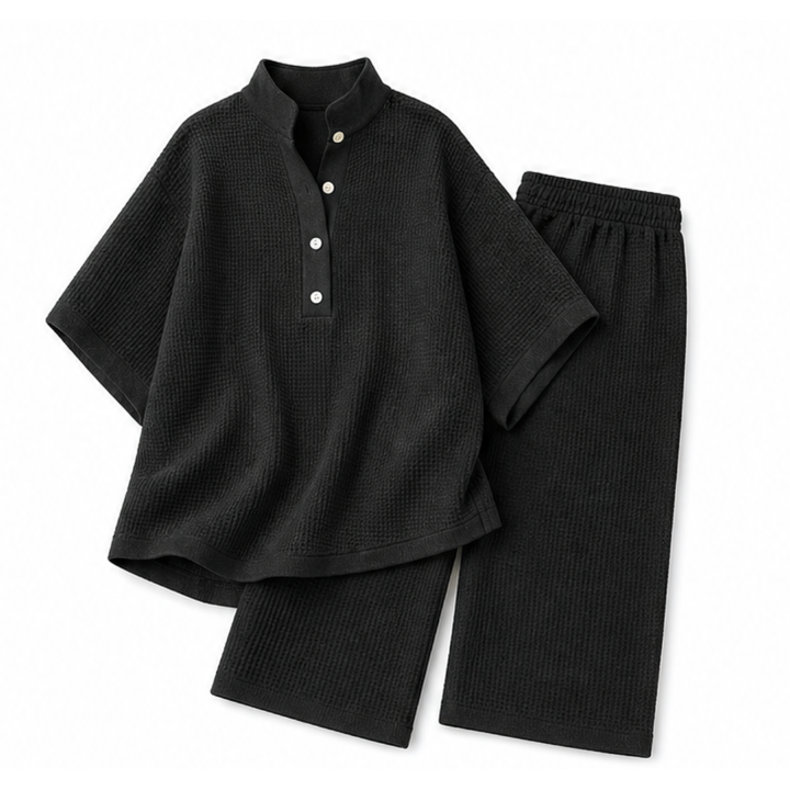 Vienelle Waffle-Knit Two-Piece Set for Effortless Everyday Style — View 13 | Clova