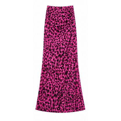 Curvy-Fit Leopard Print Maxi Skirt — View 10 | Clova