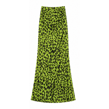 Curvy-Fit Leopard Print Maxi Skirt — View 11 | Clova