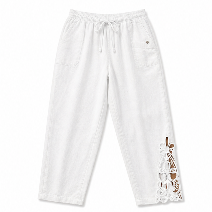 Lace Trim Drawstring Comfort Pants — View 17 | Clova