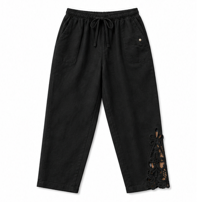 Lace Trim Drawstring Comfort Pants — View 19 | Clova