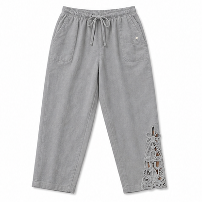 Lace Trim Drawstring Comfort Pants — View 21 | Clova