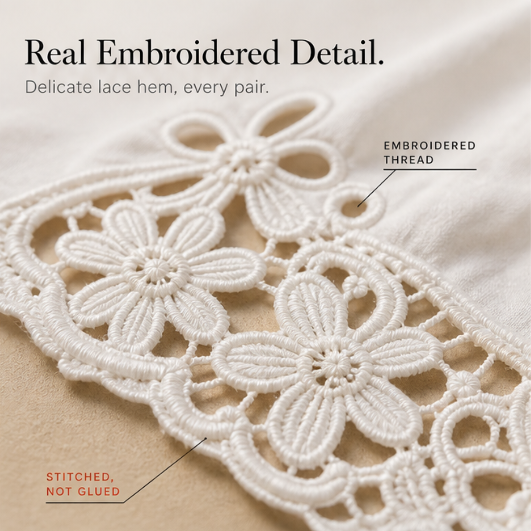 Lace Trim Drawstring Comfort Pants — View 11 | Clova