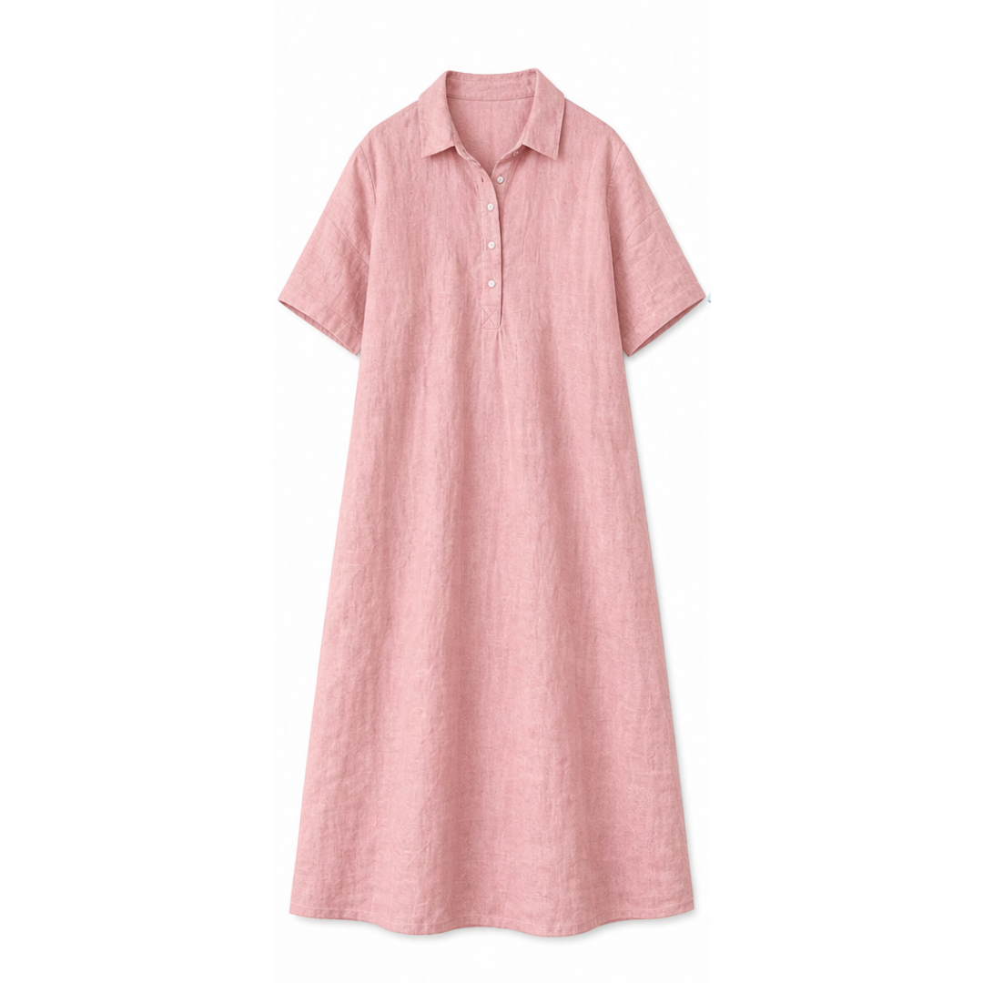 Linen Polo Midi Dress for Easy Everyday Style — View 7 | Clova