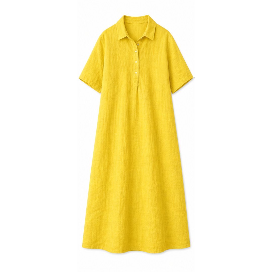 Linen Polo Midi Dress for Easy Everyday Style — View 12 | Clova